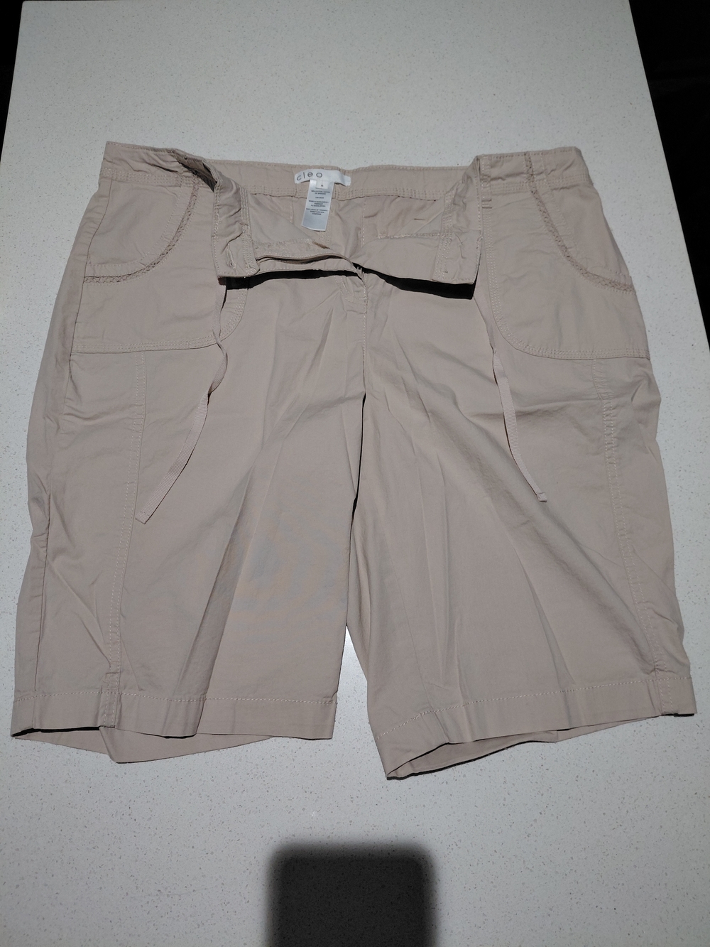 Cleo Beige Cargo Shorts Size 16